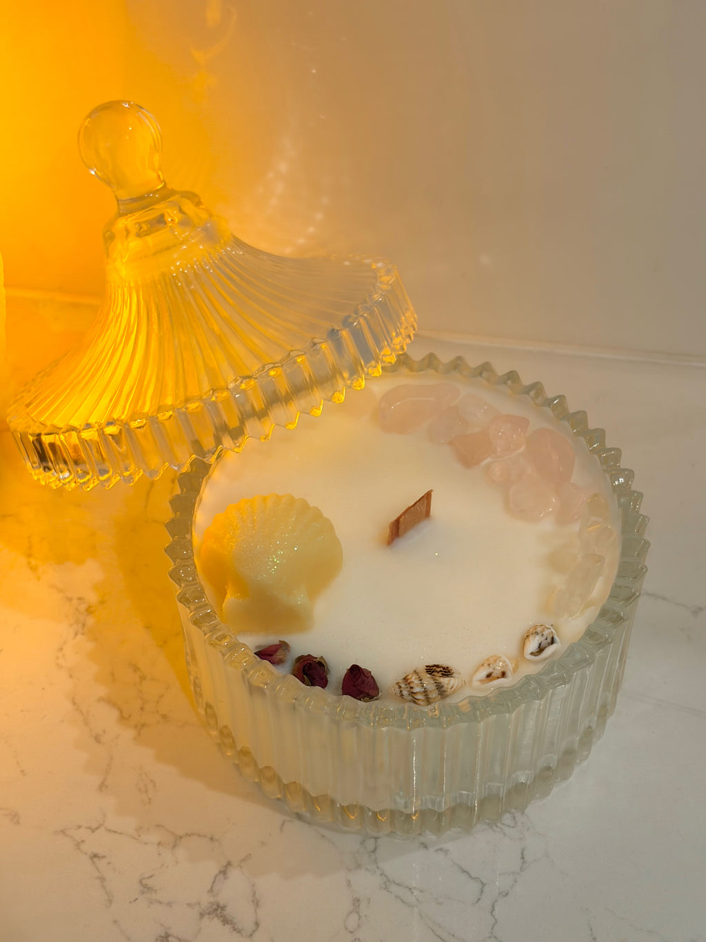 Coconut & Soy Wax Crystal Candle